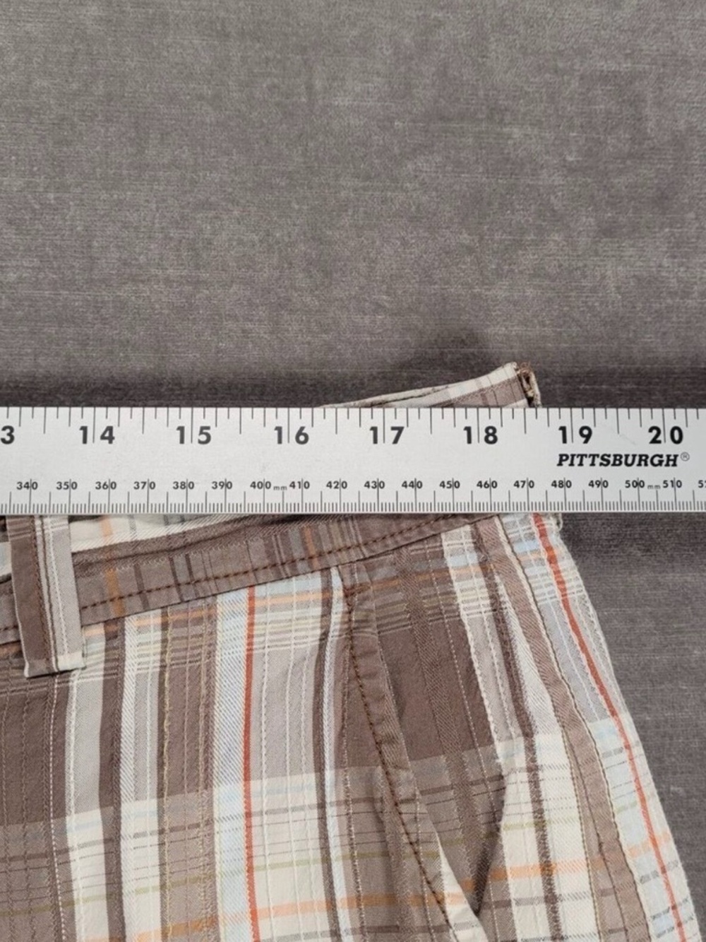 Tommy Bahama Board Shorts Silk Blend Golf Mens Plaid‎ Brown White Size 38 - Picture 4 of 6